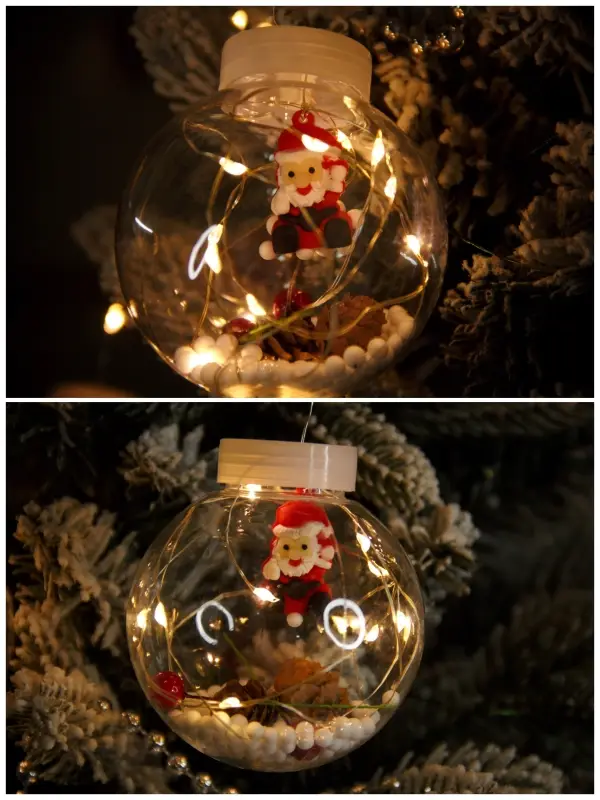 Новогодняя гирлянда с шариками "Дед Мороз"