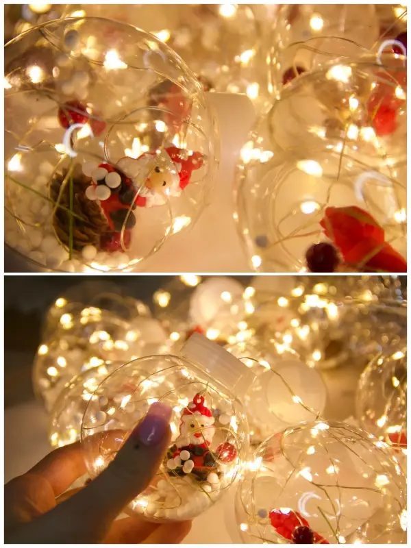 Новогодняя гирлянда с шариками "Дед Мороз"