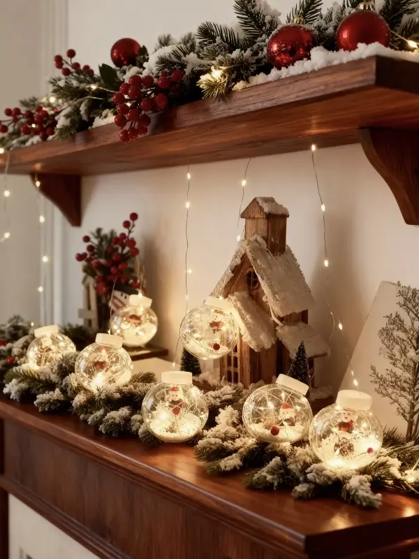 Новогодняя гирлянда с шариками "Дед Мороз"