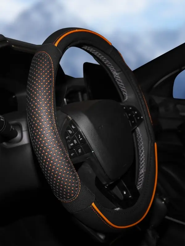 Оплетка на руль, искусст. кожа с перф.  38 см/М