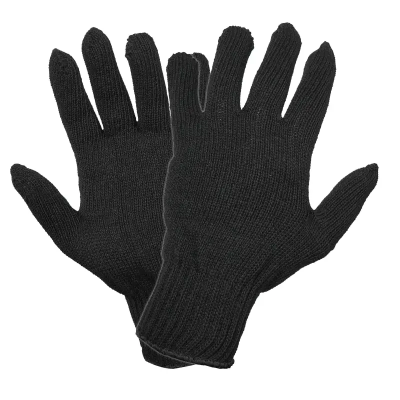 Перчатки трикотажные ПШ, черные, (1 пара) 7 класс/62г