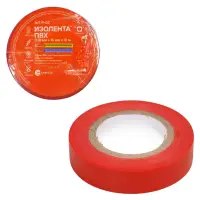 Изолента ПВХ, красная, 15 мм*10 м