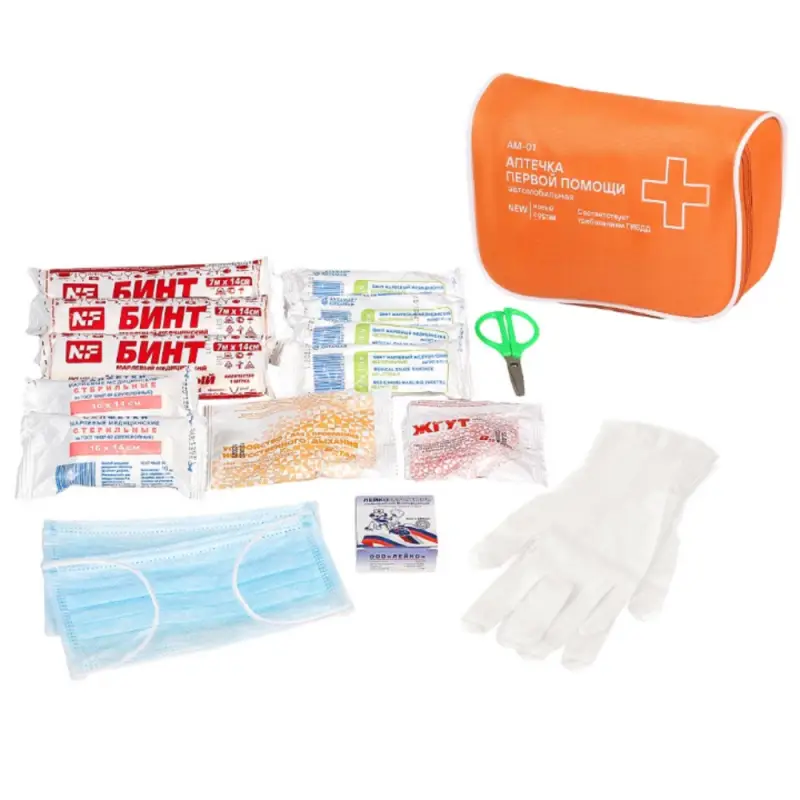 Аптечка автомобильная, состав МЗ РФ 1080н