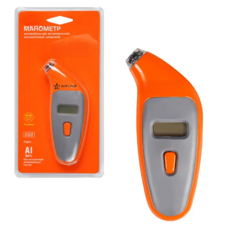 Манометр цифровой металлический с подсветкой ЖК дисплей 7 АТМ