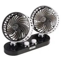 Вентилятор в салон двойной 2x15см 12В, раздельная регулировка