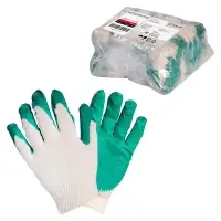 Перчатки трикотажные ХБ с латексным покрытием ладони, (к-т 5 пар)