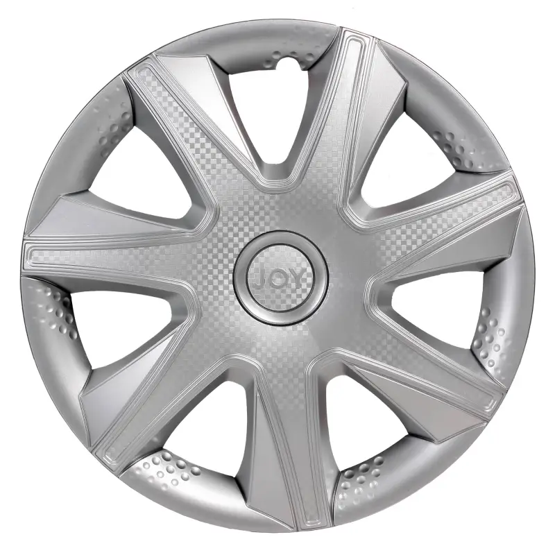 Колпаки колесные 15" "Джой", серебристый, карбон, 2 шт.
