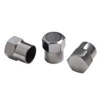 Колпачки на шинный вентиль, шестигранные, пласт, хром (60 шт.)