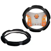 Оплетка на руль, спонжевая, черная, 38 см / M