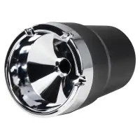 Пепельница классическая, круглая, цвет черный/хром