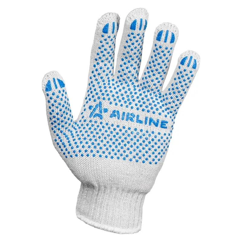 Перчатки трикотажные ХБ с ПВХ покрытием, белые, (5 пар) 7,5 класс/75г
