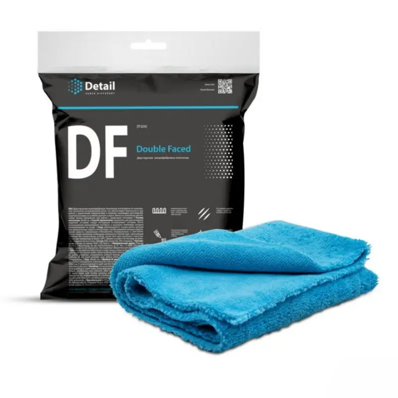 Микрофибровая салфетка DF "Double Faced", двухсторонняя, ультразвук. 40*40