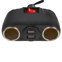 Разветвитель прикуривателя 2 гнезда 8А + 2USB с витым шнуром