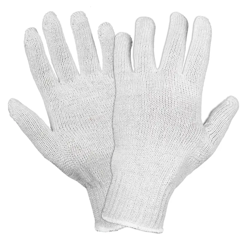 Перчатки трикотажные ХБ, белые, (1 пара) 7,5 класс/65г