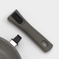 Сковорода, d=24 см, съёмная ручка, стеклянная крышка, антипригарное покрытие, цвет светлый мрамор Сковорода, d=24 см, съёмная ручка, стеклянная крышка, антипригарное покрытие, цвет светлый мрамор