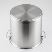 Кастрюля из нержавеющей стали Hanna Kn&ouml;vell HoReCa, 20 л, толщина 0,8 мм, 201 сталь, металлическая крышка, с теплораспределительным слоем, индукция