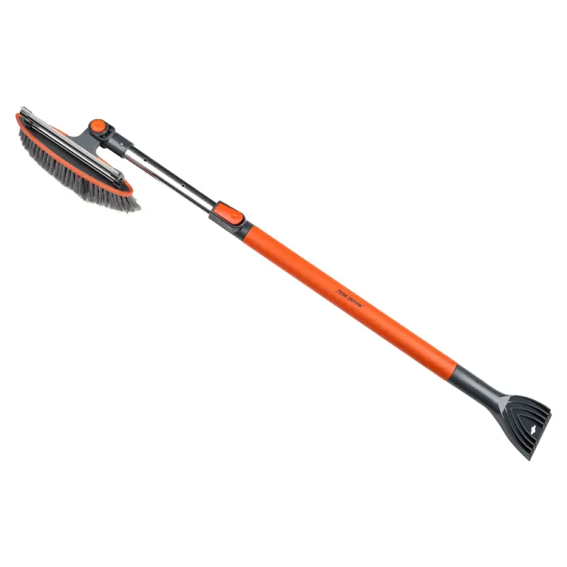 ЕРМАК Щетка для уборки снега со скребком, телескопическая, премиальная, силиконовый