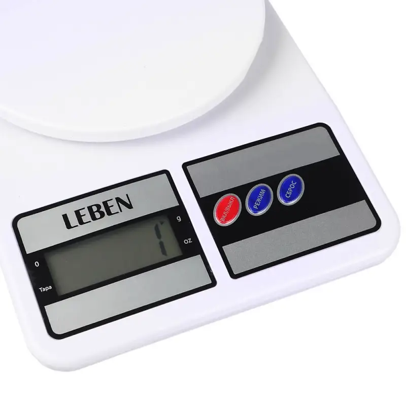 LEBEN Весы кухонные электронные, пластик (точн. измер. 1 гр.)