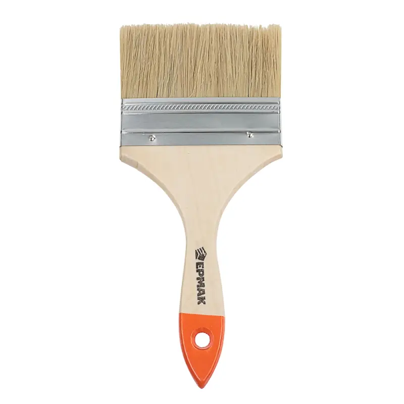 ЕРМАК/HEADMAN Кисть малярная плоская "Бейсик" нат. щетина 4" (100мм)