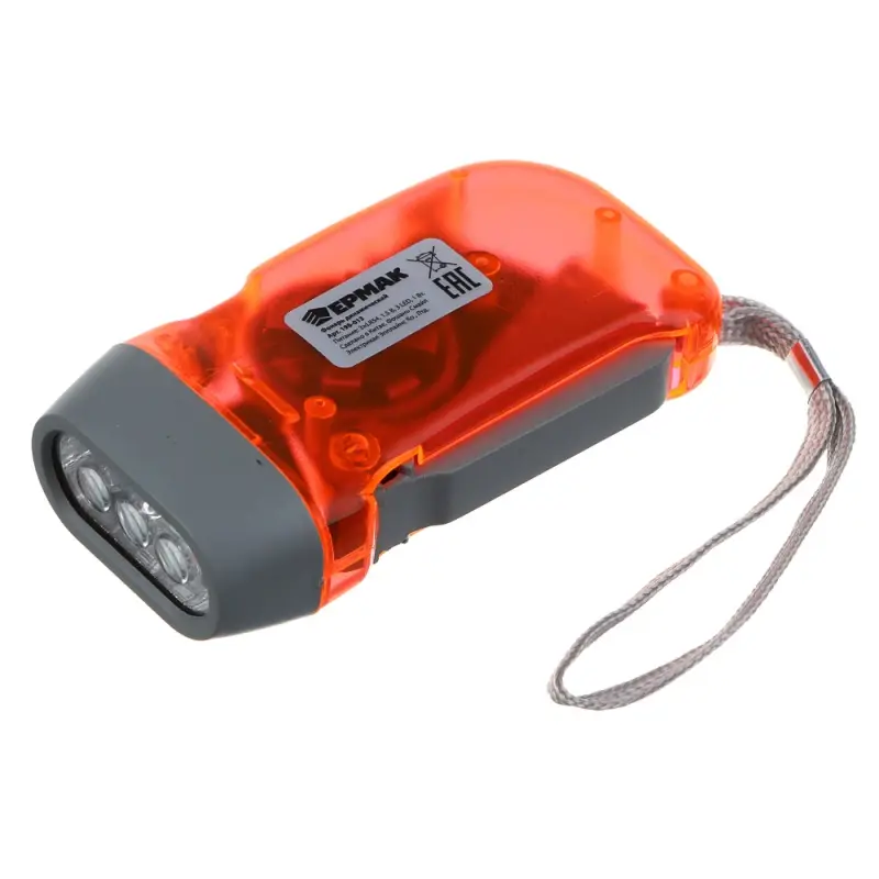 ЕРМАК Фонарик динамический 3 LED, пластик, 50х100х30 мм