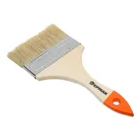 ЕРМАК/HEADMAN Кисть малярная плоская "Бейсик" нат. щетина 4" (100мм)