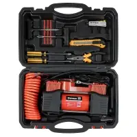 ЕРМАК Набор 12 предметов с 2-х поршневым компрессором 12В, 60л/мин, 180Вт