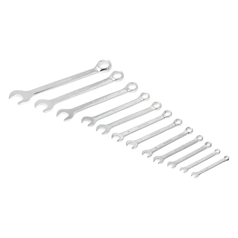 ЕРМАК Набор ключей рожково-накидных, 12 предм., 6-22мм, матовые CRV, пластик холдер