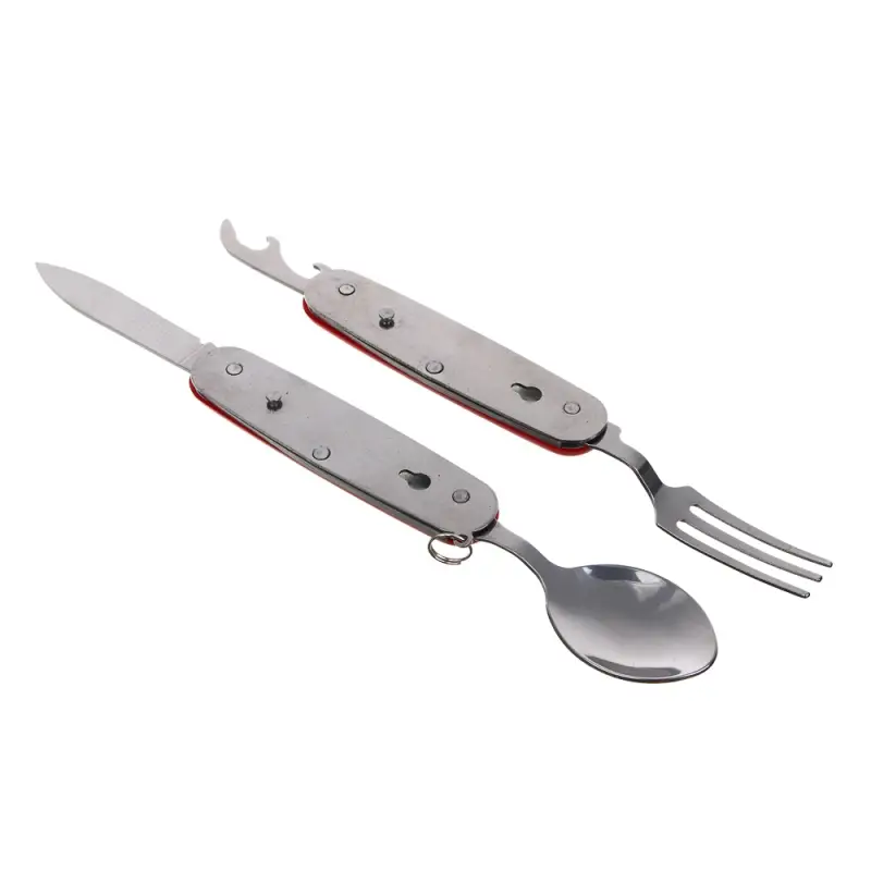 РОКОТ Набор туристический: нож, ложка, вилка, открывалка; нерж. сталь