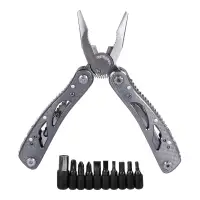 ЕРМАК Инструмент многофункц., 14 функций, 9 насадок на отвертку+адаптер, 16.5см, аллюм., нерж.,сталь