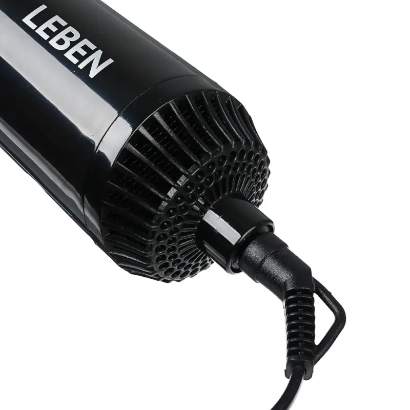 LEBEN Фен-щетка для волос, 1000Вт, 3 темп. реж., 2 скорости, автомат. вращение НТ-1002
