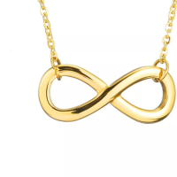 Золотое ожерелье с подвеской бесконечности