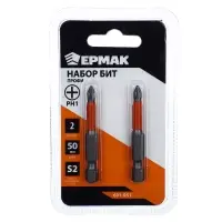 ЕРМАК Биты для шуруповерта PH1 длина 50 мм, сталь S2, 2 штуки, ПРОФИ СЕРИЯ
