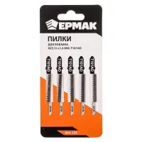 ЕРМАК Пилки для эл.лобзика (HCS EU 51х1,4мм.) T-101АО (дер., ламинат.,фиг.рез.), 5шт.