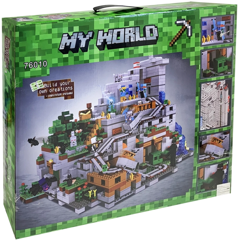 Конструктор Майнкрафт Горная пещера 2688 деталей Стив и Алекс конструктор шахта 7 фигурок