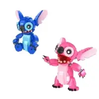 Конструктор 3D модель, розовый Стич Ангел - 316 деталей