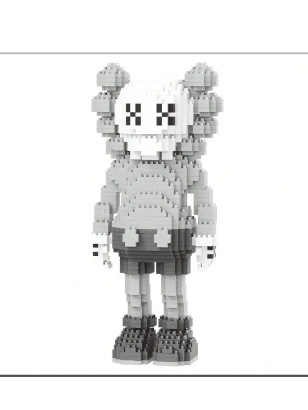 Конструктор 3D Kaws, черно-серый, 1332 детали