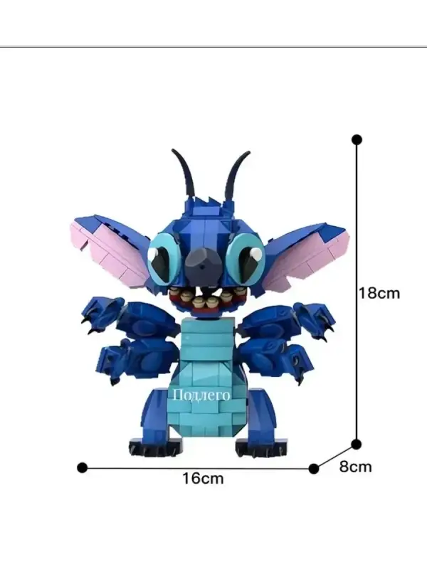 Конструктор 3D модель - злой стич, 334 детали