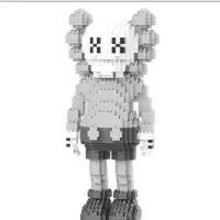 Конструктор 3D Kaws, черно-серый, 1332 детали