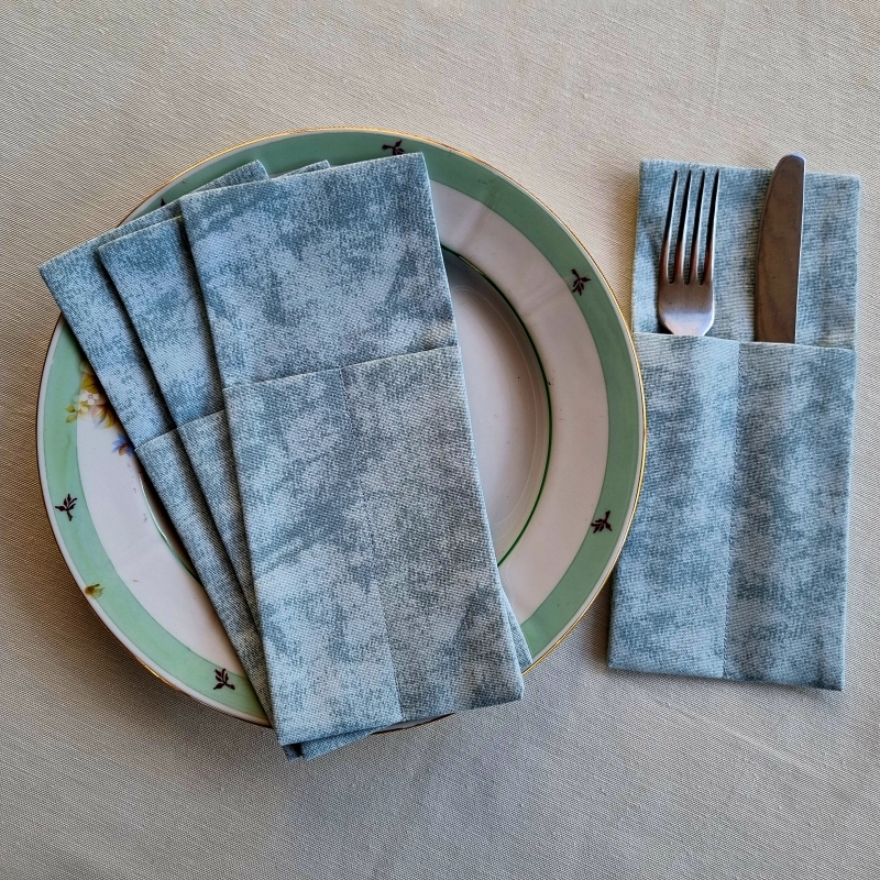 Конверты для сервировки мрамор бирюза 4 шт.