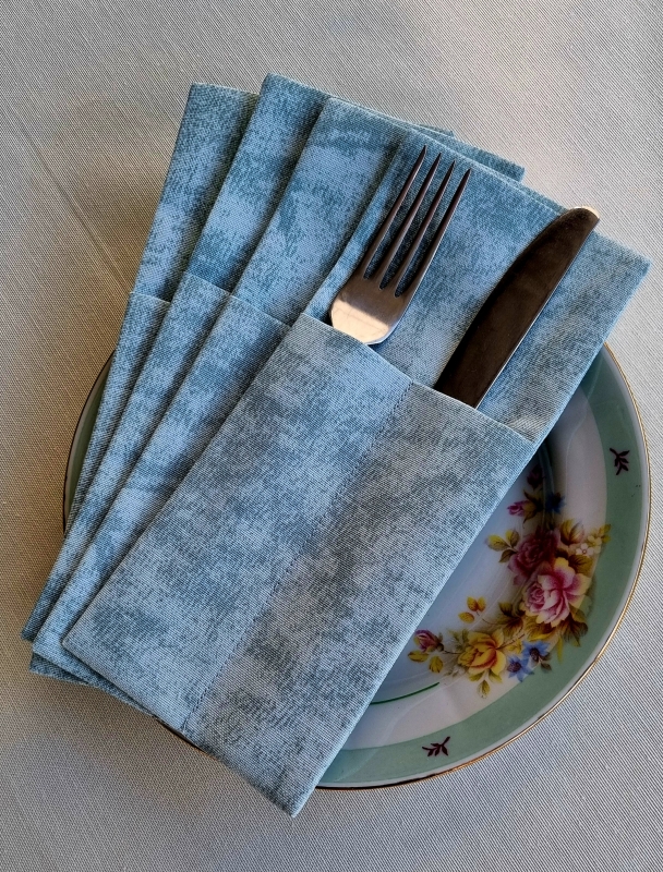 Конверты для сервировки мрамор бирюза 4 шт.