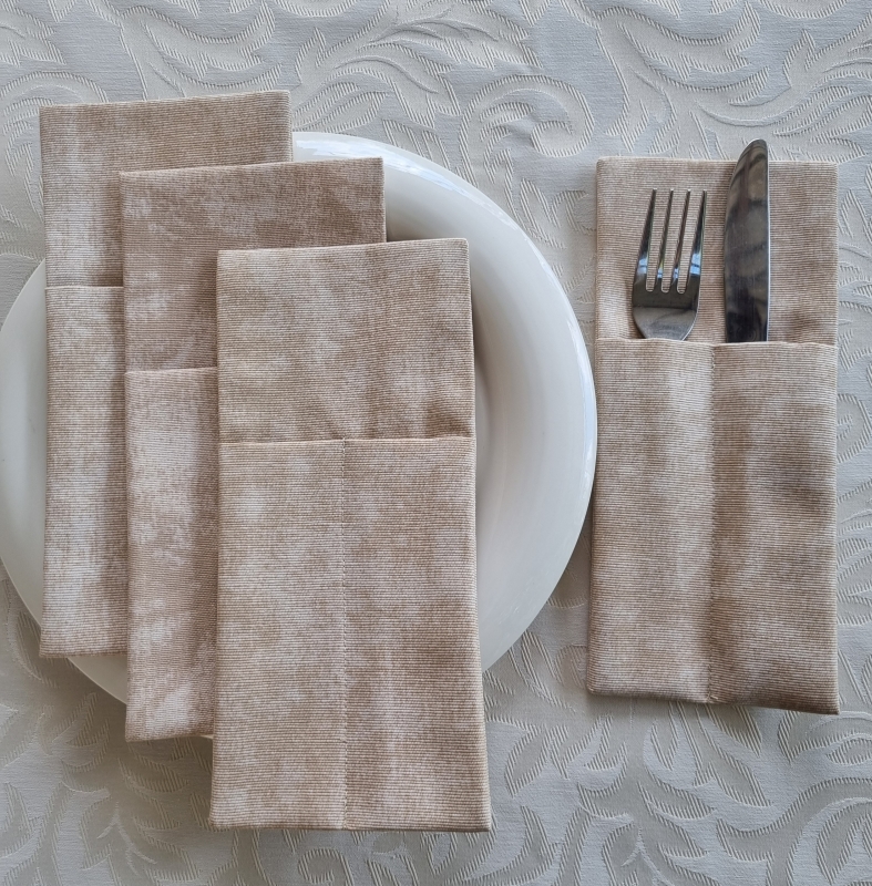 Конверты для сервировки мармор бежевый 4 шт.