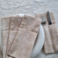 Конверты для сервировки мармор бежевый 4 шт.