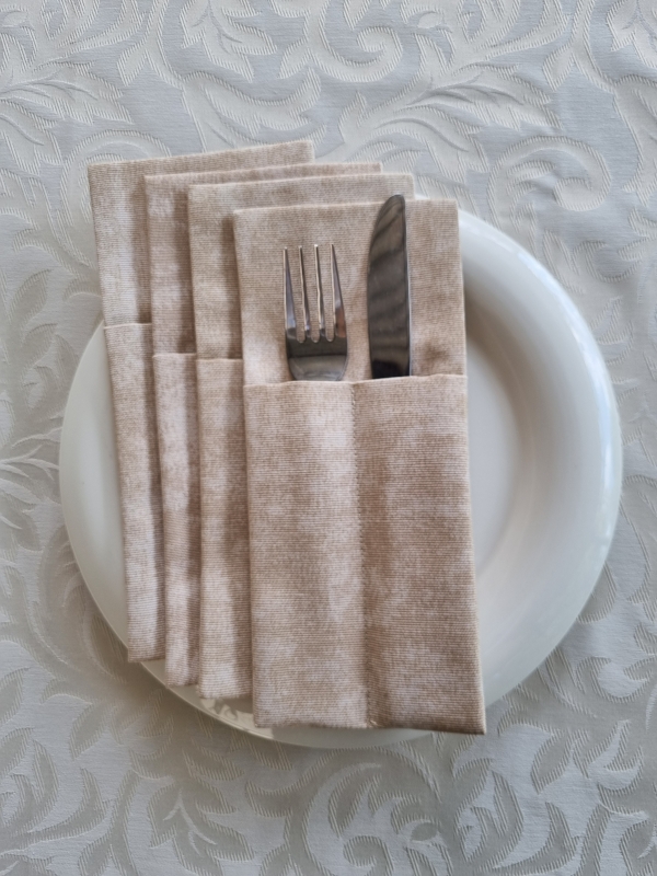 Конверты для сервировки мармор бежевый 4 шт.