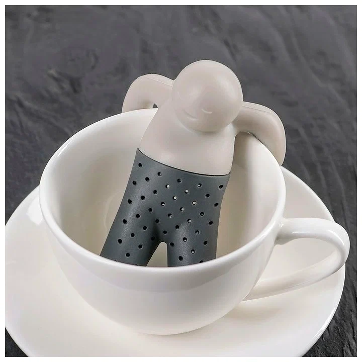 Ситечко для чая Ситечко для чая "Человечек" цвет серый