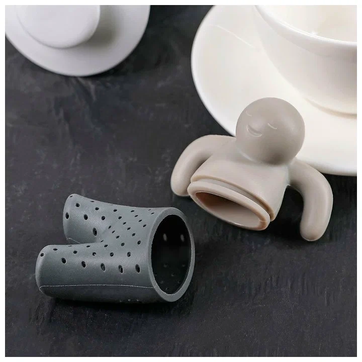 Ситечко для чая Ситечко для чая "Человечек" цвет серый