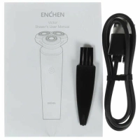 Электробритва мужская Enchen Victor, роторная электрическая бритва для мужчин с плавающими головками для сухого бритья, черная Электробритва мужская Enchen Victor, роторная электрическая бритва для мужчин с плавающими головками для сухого бритья, черная