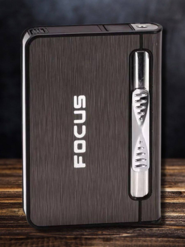 Портсигар Focus с газовой зажигалкой (зеленый) Портсигар Focus с газовой зажигалкой (зеленый)