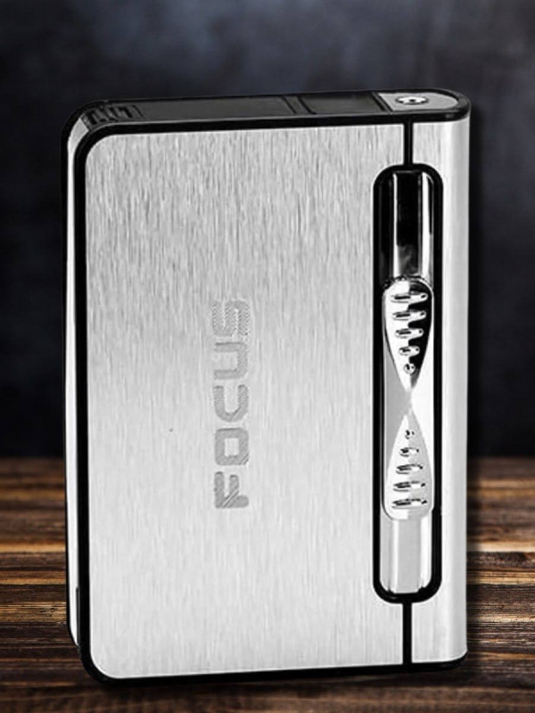 Портсигар Focus с газовой зажигалкой (зеленый) Портсигар Focus с газовой зажигалкой (зеленый)