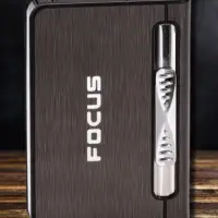 Портсигар Focus с газовой зажигалкой (коричневый)