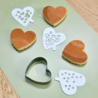 Кулинарная форма "Сердце" с 3 трафаретами